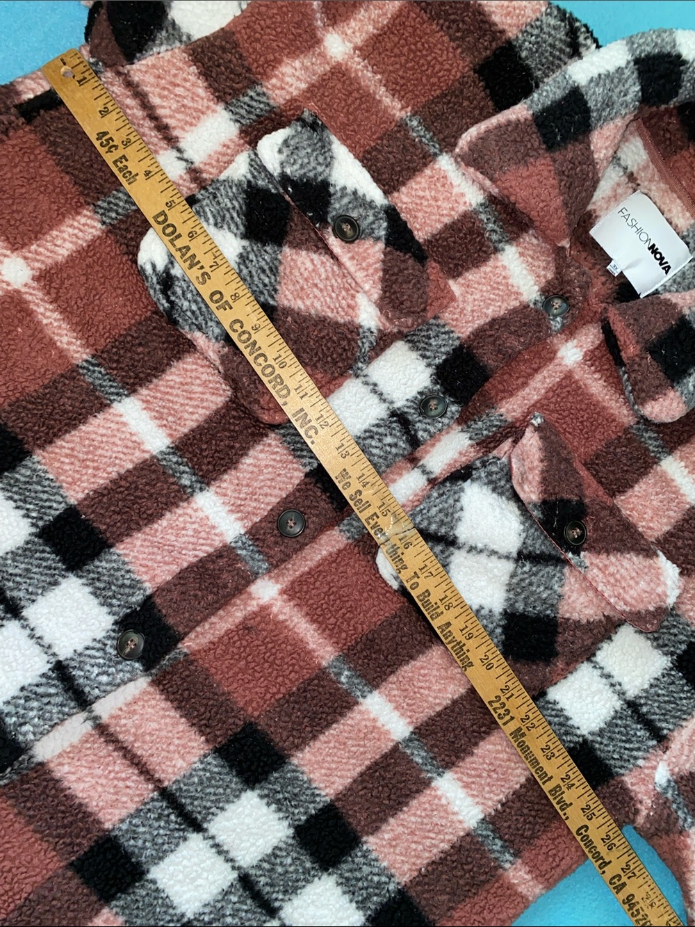 FASHION NOVA Feels Like Fall plush plaid button up jacket shacket NEW size 3X - Picture 8 of 11